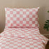 Set 4 Set Set KAREVER Grid Toddler Bedding Pink White Checkered Pieces Crib Bed Kids Pliad Comforter