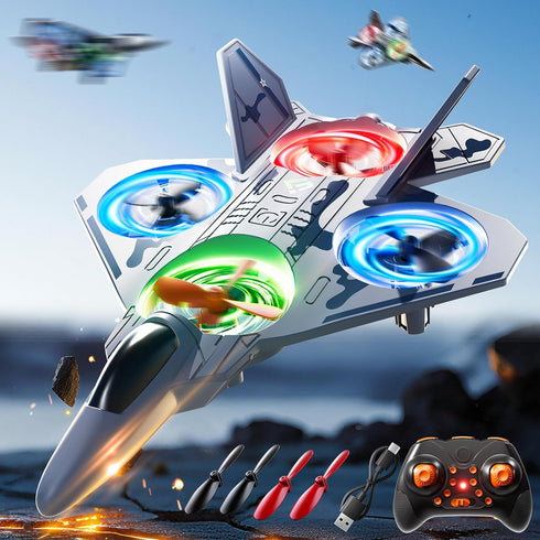 WATUDOU 2.4GHz 360 8-12 Mini Stunt Remote Control Plane Drone Toys with LED Lights RC Airplane Toys, Headless Mode