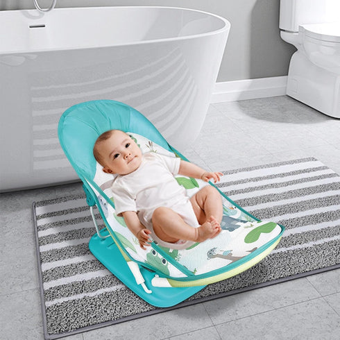 Generic Compact Toddler Bath Seat - Lightweight Infant Bathing Aid, Portable Cleaning Support | Adjustable Folding Tub