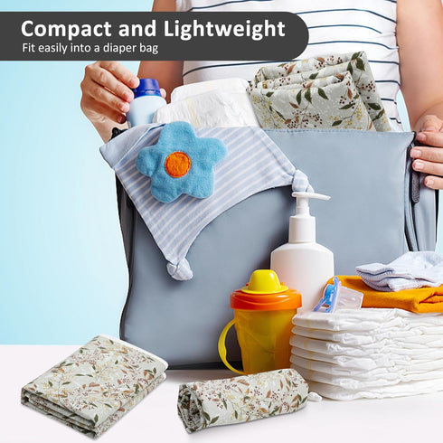 21 5/8" 31.5" Mat(Leaf1PCS) Baby Diaper Changing Pad, x Waterproof Changing Pad Liners - Reusable Soft and Absorbent