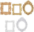 Heclia 5 Pcs Miniature Picture Frames Vintage Dollhouse Photo Frames with Carved Golden Edges for Wall Hanging Desktop