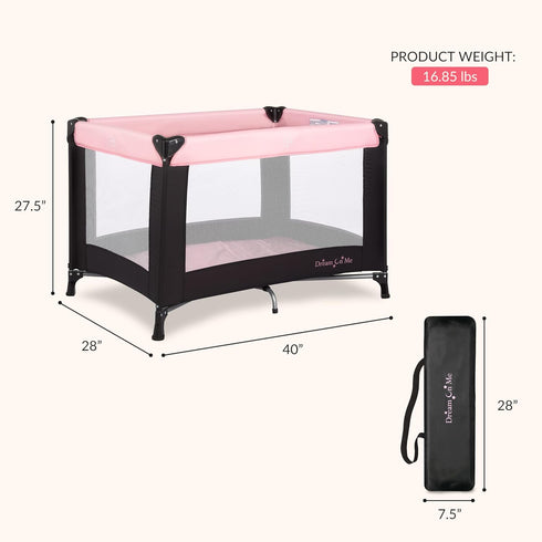 Dream On Me Nest Portable Baby Playard, Lightweight Foldable Travel Play & Nap Space with Carry Bag, Breathable Mesh