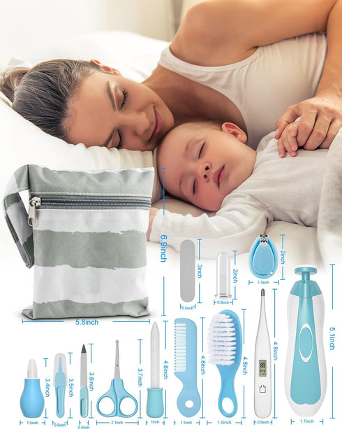 OTTOLIVES Baby Healthcare and Grooming Kit, 24 in 1 Electric Nail Trimmer Set for Newborn Infant Toddlers (0-3 Years+)