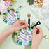 2 Pack No Touching Baby Car Seat Sign, No Kissing Baby Stroller Tag with Hanging Straps and Clip, Please Dont Touch Baby Safety Sign for Baby Girl Boy, Green Leaves and Cute Animals Pattern