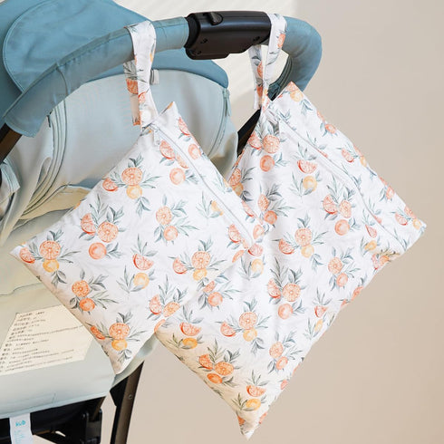 2 Set 2 Sizes Wet Bags, Waterproof Storage Bag for Baby Diapers and Pump Parts, Reusable Diaper Bag with Zippered