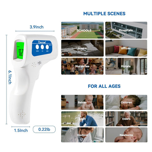 Berrcom Thermometer, 3 in 1 Contactless Infrared Fever Check for Forehead, Ideal for Baby, Kids, Adults (White)