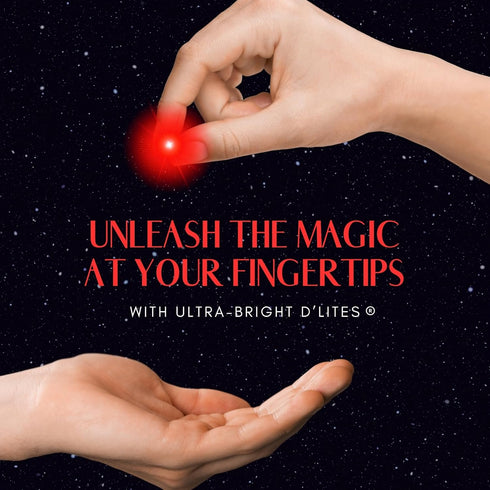 D'lite Magic Thumb Lightup Trick Set - 2 Original Ultra Bright Light Magic Fingers for Closeup & Stage Magic