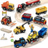 12Pcs Set, Set 3 4 5, Giant bean Vehicles Battery Operated Train Car Magnetic Mini Construction for Wooden Train Track