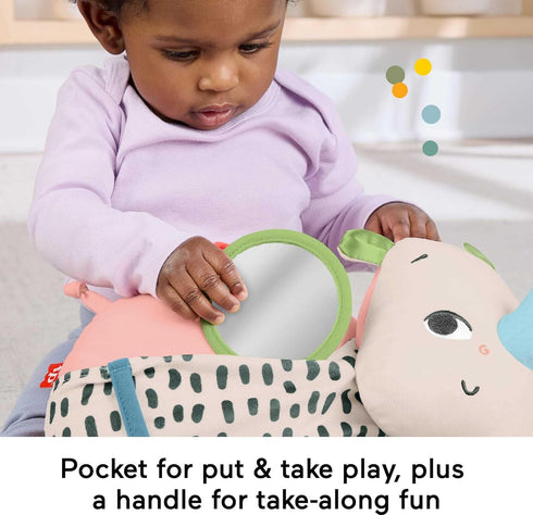 Tummy 0+ Fisher-Price Newborn Toy Planet Friends Time Roaming Rhino Plush with Sensory Activities for Babies Ages