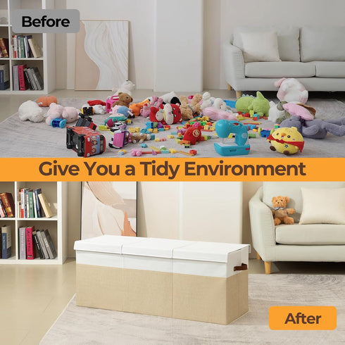 Box,150L Lid,40"x14"x16" Extra Large Toy Foldable Sturdy Toy Storage with Kids Storage Organizer, Toy Chest