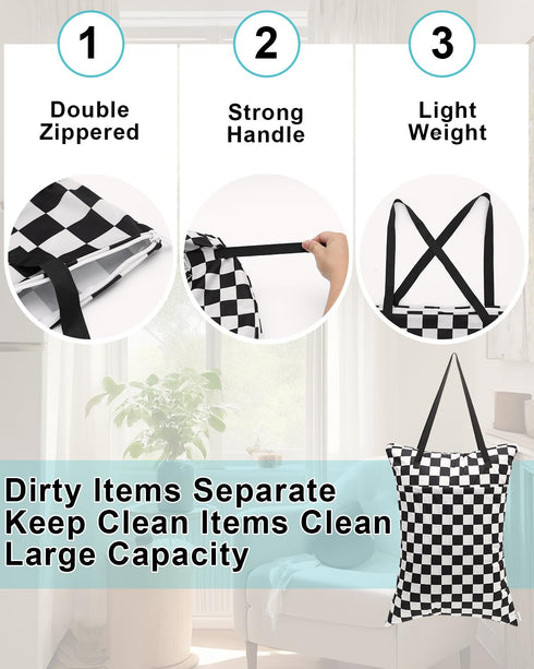 2 Pack 25x18 inches 2HL01 ALVA ALVABABY Large Wet Dry Bag Waterproof Hanging Cloth Diaper with Double Zippered Pockets