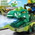10 1 3-5 4-8 9 5-7 in Dinosaur Truck Toys for Kids Aged with Foldable Race Track, Carrier Truck with Dinosaur Toy Car