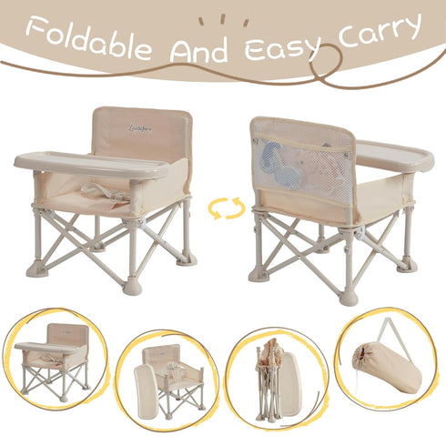 Lavilefora 3-in-1 Portable Baby Chair,Portable Baby Booster Seat with Tray,Folding Toddler High Chair