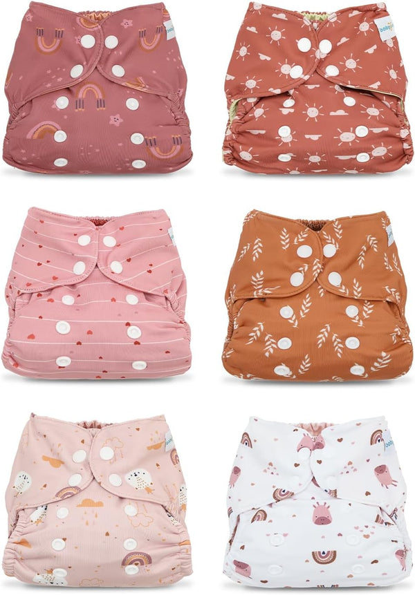 babygoal Baby Cloth Cover for Prefolds,Flats or Fitted Diapers Adjustable, Reusable, Waterproof