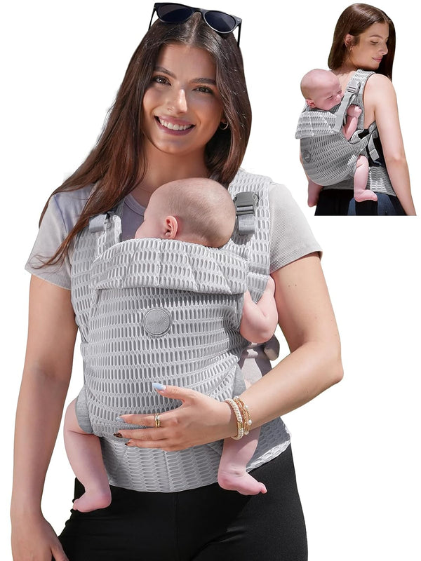 GROWNSY Baby Carrier Newborn to Toddler (7-44lbs), Ergonomic & Cozy Wraps Carrier