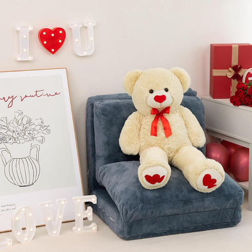 36 inch HollyHOME Big Teddy Bear Stuffed Animal Large Bear Plush with Red Heart for Girlfriend and Kids Holiday Toy