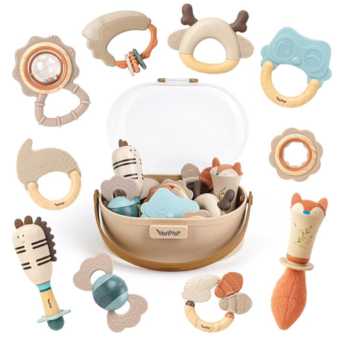 Baby Rattles & Teethers Set Baby Toys 0-6 Months, Teething Toys 3-6