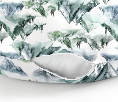 Watercolor Green Mountain Baby Nursing Pillow Covers for Boy Girl Trees Forest Mountains Neutral Nursing Slipcovers