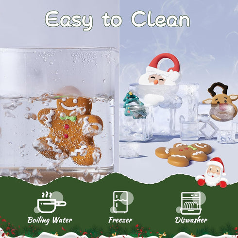 0-6 6-12 NCVI Christmas Teether, Baby Teething Toys for Months, My First Christmas Silicone Chew Toys, First Christmas