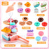 Minnot Set Sets 3 4 5 6 Tea Party for Little Girls, Flower Tea Toys for Toddlers Girls Age Year Old, Toddler Kids