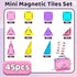 Set 4-8,Ideal SKTMYY Travel Magnetic Tiles for Girls,Pink Mini Portable Magnet Toys with Iron Case,Travel Toys for Kids