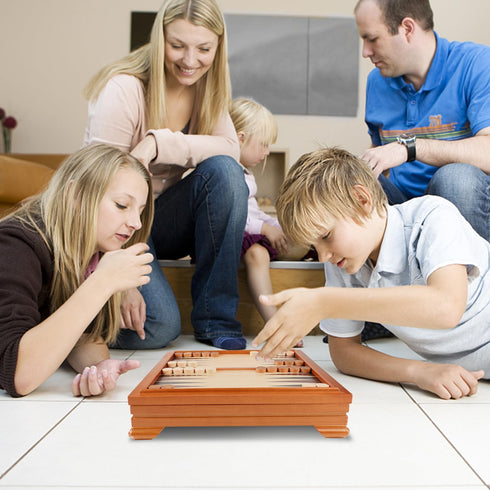 GSE Games & Sports Expert Wooden 7-in-1 Board Game Set - Chess, Checkers, Backgammon, and More