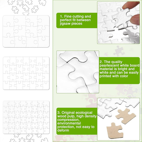 10 Sets Blank Sublimation Puzzle Jigsaw for Kids - DIY Custom Puzzle Heat Press Thermal Transfer