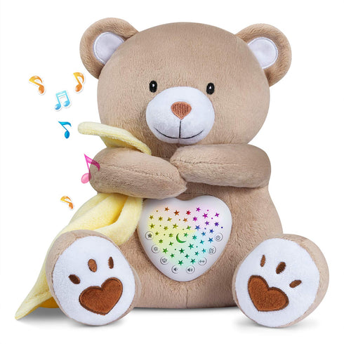 BEREST Rechargeable Baby Sleep Soother Bear, Mom's Heartbeat & Lullabies, White Noise