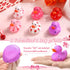 96 2 Inch 6 Jerify Pcs Valentine's Day Rubber Duckies Bulk Mini Heart Rubber Ducks for Kids Bathtub Toys Classroom