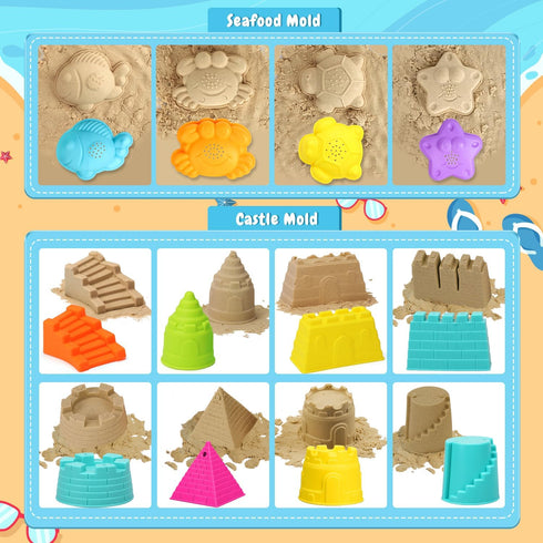 TOY Life Beach Toys for Kids Ages 4-8, Sand Castle Building Kit for Toddlers and Kids