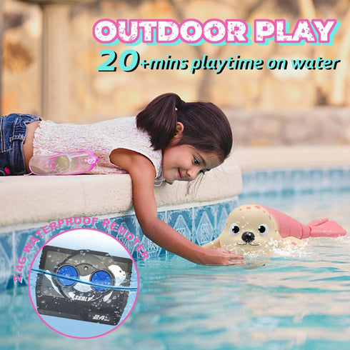 2.4Ghz 8-12 8,9,10 Pool Toys Amphibious Remote Control Seal on Land Water Rechargeable Battery Remote Control Shark