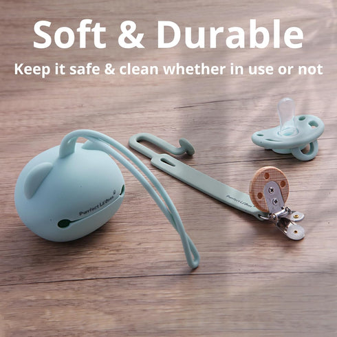 Pacifier & Accessories | Purrfect Lil'Ones Silicone Pacifier, Pacifier Clip & Pacifier Case | Safe & Clean whether in use or not | Easy Clean | Teething, Soft, Durable, Non-Toxic, BPA-Free Material