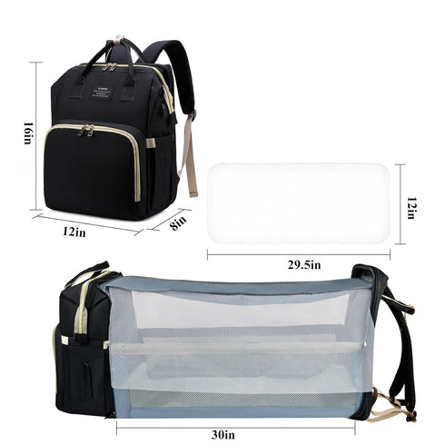 Backpack ANWTOTU Baby Diaper Bags with Changing Station,Waterproof Diaper Bag for Moms Dads with USB Charging