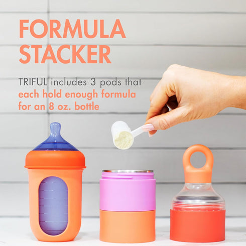 Boon Triful Baby Formula Dispenser On The Go - Insulated Stainless Steel Formula Containers with Stacking Design - Baby