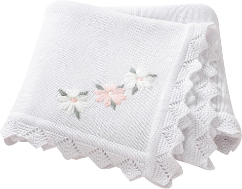 LAWKUL Baby Blanket 100% Traceable Cotton Knit Receiving Blankets Soft Swaddle for