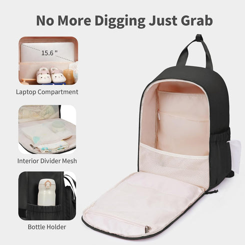 Backpack Backpack CEI-CEI Diaper Bag Large Baby Diaper Bag Water-resistant Travel Diaper for Boys Girls Newborn