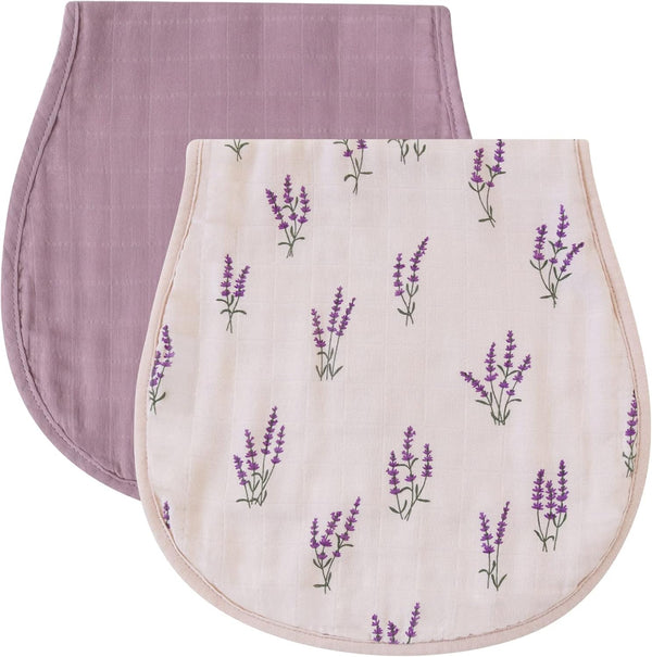 LifeTree Muslin Baby Burp Cloths - Ultra Soft 2 Pack Organic Cotton Large 22'' by 10'' Absorbent Milk Spit Up Rags