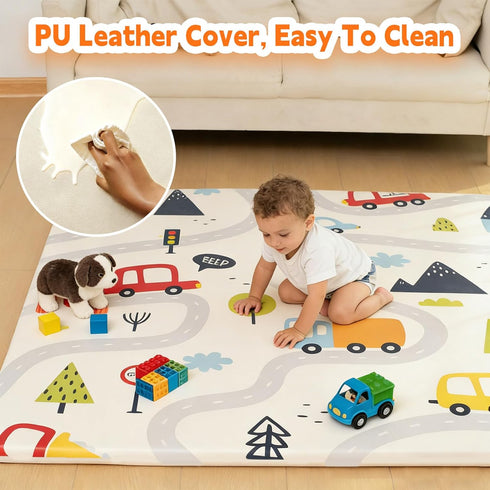 Ressainic 1.3" 50x50 Thick Baby Play Mat for Floor, Playpen Mat for Toddlers Infant Kids, Ultra Soft Support Cushioned