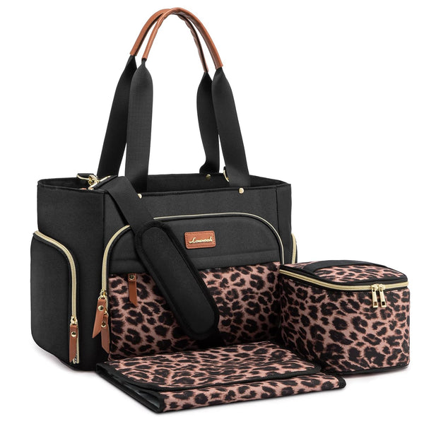 LOVEVOOK Breast Pump Bag & Diaper Tote - 3Pc Set for Breastfeeding