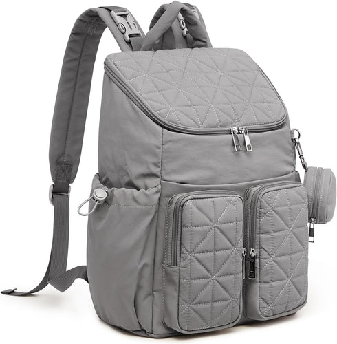 G4Free Backpack Diaper Bag for Moms Dads Travel Baby Bag with Pacifier Case & Insulated Pockets,Grey
