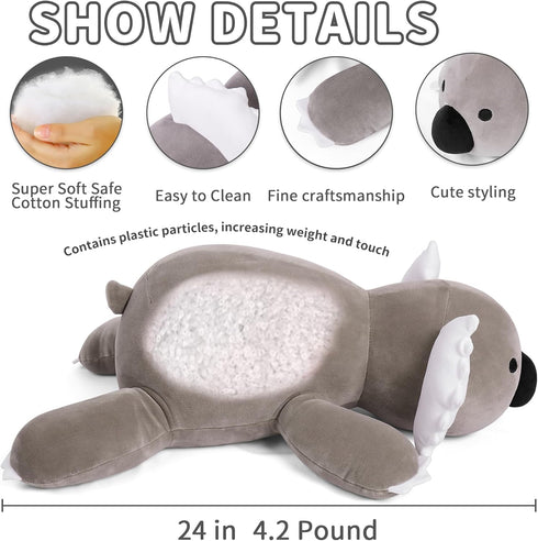 Weighted Stuffed Animals, 24" Weighted Koala Plush Toy, Soft Giant Plushie Gifts for Kids & Adults