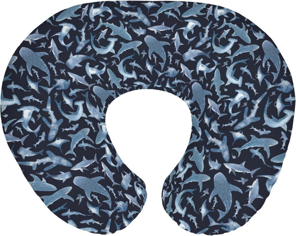 Blue Sharks Baby Nursing Pillow Covers for Boy Girl Sea Ocean Animal