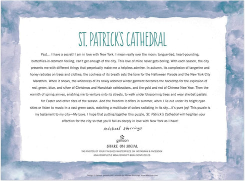 Galison Michael Storrings St. Patrick’s Cathedral Puzzle, 1000 Pieces, 27” x 20”, Stunning Artwork for Family Activity