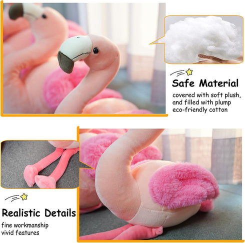 AIXINI 35.4inch Soft Plush Flamingo Stuffed Animal - Pink Flamingo for Girls Kids Birthday Gifts