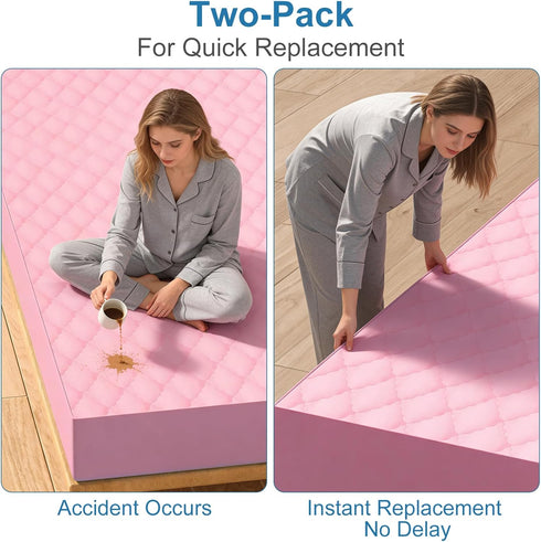 VOPHIA 2 Pack 24X38 24X38inch) Waterproof Mattress Protector Crib,Cotton Fitted Crib Sheets Crib Mattress Protector