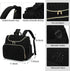 Bevkois Backpack Small Diaper Bag Quilted Mini Baby Crossbody Diaper Bag Tote for Mom and Baby Girls Boys (Black)