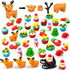 YGAOHF 60 PCS Cute 3D Animal Puzzle Christmas Erasers for Kids Bulk, Desk Pets for Classroom Rewards, Party Favors,