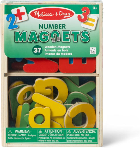Melissa & Doug 37 Wooden Number Magnets in Box