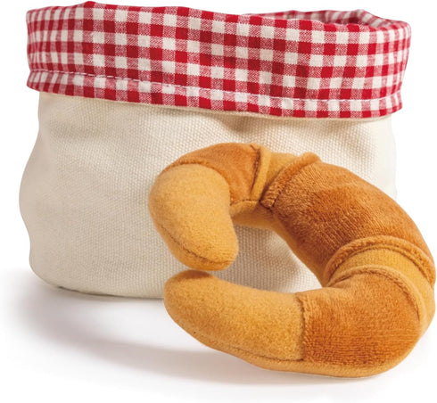 Playset Hape Toddler Bread Basket |Soft Pretend Food for Kids, Bread Toy Basket Includes Toast, Jam Cookie, Cake, Soda