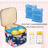 Teamoy Breastmilk Cooler - Bottle Bag for 4 Large 5 Oz Bottles, Perfect for Working Moms, Peony